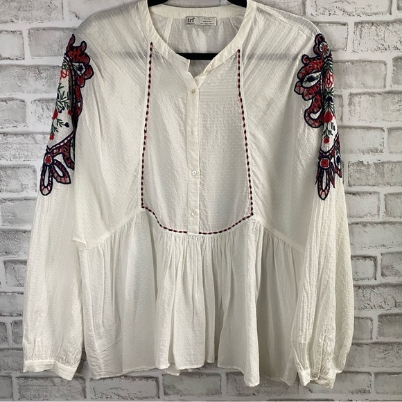 Zara TRF White Embroidered Blouse - Picture 1 of 5